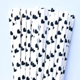Black Heart Party Paper Straws 500 Pcs Black Heart Party Paper Straws 500 Pcs