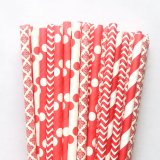 125 Pcs Mixed 5 Styles Red Party Paper Drinking Straws 125 Pcs Mixed 5 Styles Red Party Paper Drinking Straws
