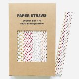 100 Pcs/Box Mixed Metallic Foil Heart Paper Straws 100 Pcs/Box Mixed Metallic Foil Heart Paper Straws