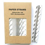 100 Pcs/Box Mixed Metallic Foil Silver Paper Straws 100 Pcs/Box Mixed Metallic Foil Silver Paper Straws