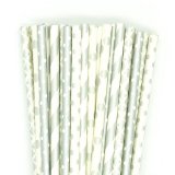 125 Pcs Mixed 5 Styles Silver Party Paper Straws 125 Pcs Mixed 5 Styles Silver Party Paper Straws
