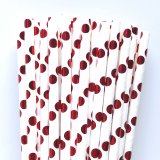 Metallic Foil Red Polka Dot Paper Straws 500 Pcs Metallic Foil Red Polka Dot Paper Straws 500 Pcs