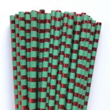 Foil Red Circle Horizontal Stripe Green Paper Straws 500 Pcs Foil Red Circle Horizontal Stripe Green Paper Straws 500 Pcs