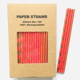 100 Pcs/Box Mixed Metallic Gold Foil Red Wrapped Up Paper Straws 100 Pcs/Box Mixed Metallic Gold Foil Red Wrapped Up Paper Straws
