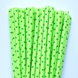 Lime Green With Deep Green Swiss Dot Paper Straws 500 Pcs Lime Green With Deep Green Swiss Dot Paper Straws 500 Pcs