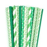 125 Pcs Mixed 5 Styles Kelly Deep Green Paper Straws 125 Pcs Mixed 5 Styles Kelly Deep Green Paper Straws