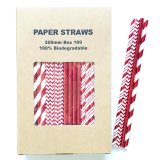 100 Pcs/Box Mixed Metallic Foil Red Paper Straws 100 Pcs/Box Mixed Metallic Foil Red Paper Straws